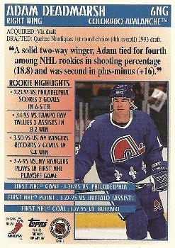 1995-96 Topps - New to the Game #6NG Adam Deadmarsh Back
