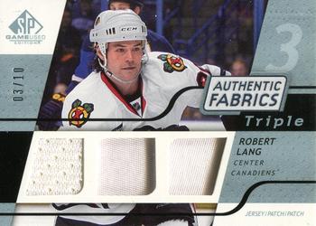 2008-09 SP Game Used - Authentic Fabrics Triple Platinum - Jersey Patch #3AF-LG Robert Lang  Front