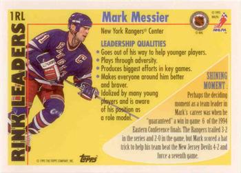 1995-96 Topps - Rink Leaders #1RL Mark Messier Back