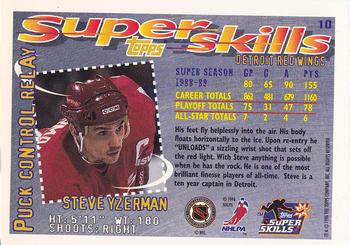 1995-96 Topps Super Skills #10 Steve Yzerman Back