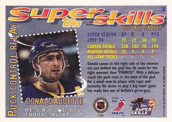 1995-96 Topps Super Skills #3 Donald Audette Back