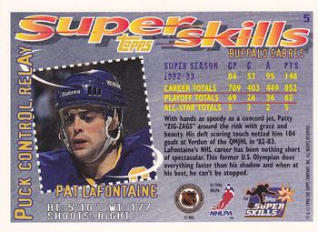 1995-96 Topps Super Skills #5 Pat LaFontaine Back