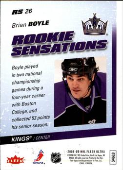 2008-09 Ultra - Rookie Sensations #RS26 Brian Boyle Back