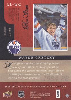 2008-09 Upper Deck Masterpieces - 5 x 7 #XL-WG Wayne Gretzky  Back