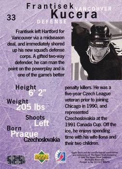 1995-96 Upper Deck Be a Player #33 Frantisek Kucera Back
