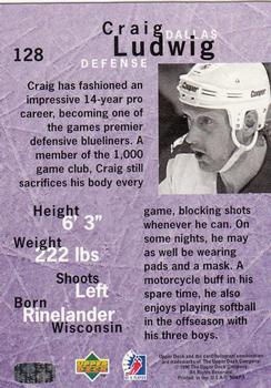 1995-96 Upper Deck Be a Player #128 Craig Ludwig Back