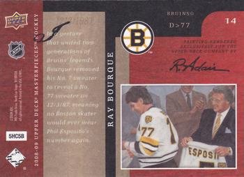 2008-09 Upper Deck Masterpieces - Brown #14 Ray Bourque Back