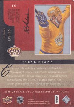 2008-09 Upper Deck Masterpieces - Brown #19 Daryl Evans Back