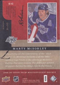 2008-09 Upper Deck Masterpieces - Brown #66 Marty McSorley Back