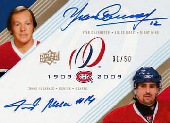 2008-09 Upper Deck Montreal Canadiens Centennial - Signatures Dual #DUAL-PC Yvan Cournoyer / Tomas Plekanec  Front