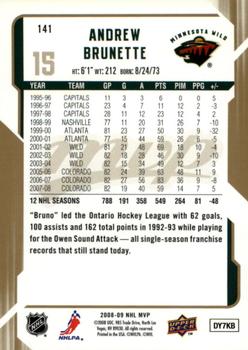 2008-09 Upper Deck MVP - Gold Script #141 Andrew Brunette  Back
