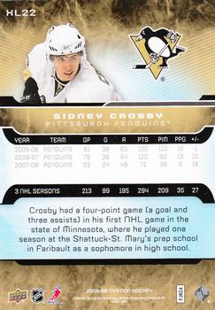 2008-09 Upper Deck Ovation - Blow-ups #XL22 Sidney Crosby  Back