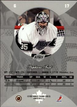 1996-97 Donruss Canadian Ice #17 Stephane Fiset Back
