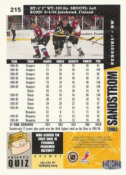1996-97 Collector's Choice #215 Tomas Sandstrom Back