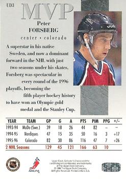 1996-97 Collector's Choice - Upper Deck MVP #UD3 Peter Forsberg Back
