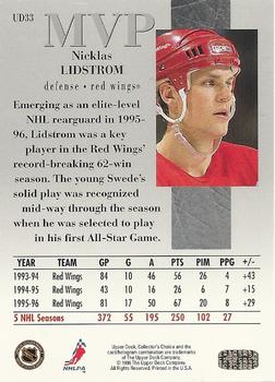 1996-97 Collector's Choice - Upper Deck MVP #UD33 Nicklas Lidstrom Back