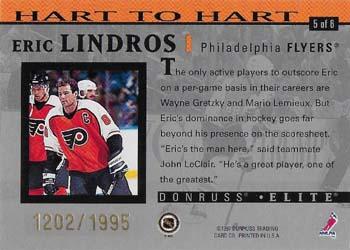 1996-97 Donruss Elite - Hart to Hart Eric Lindros #5 Eric Lindros Back