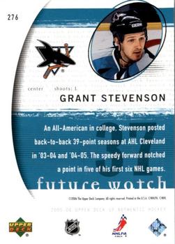 2005-06 SP Authentic - Limited #276 Grant Stevenson Back