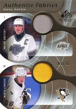2005-06 SP Game Used - Authentic Patches Dual #AP2-GL Wayne Gretzky / Mario Lemieux Front