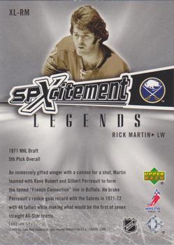 2005-06 SPx - Xcitement Legends #XL-RM Rick Martin Back