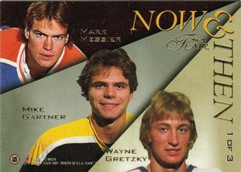 1996-97 Flair - Now & Then #1 Mark Messier / Mike Gartner / Wayne Gretzky Back