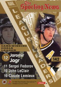 1996-97 Fleer #142 Game-Winning Goals (Jaromir Jagr / Sergei Fedorov / John LeClair / Claude Lemieux) Back