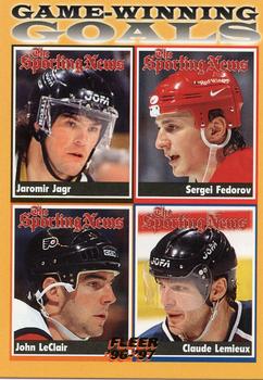 1996-97 Fleer #142 Game-Winning Goals (Jaromir Jagr / Sergei Fedorov / John LeClair / Claude Lemieux) Front