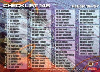 1996-97 Fleer #148 Glossary Of Terms / Checklist: 1-72 Back