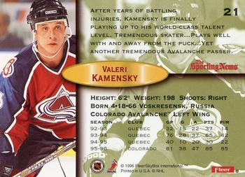 1996-97 Fleer #21 Valeri Kamensky Back