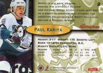 1996-97 Fleer #2 Paul Kariya Back