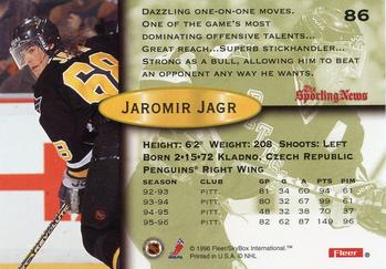 1996-97 Fleer #86 Jaromir Jagr Back