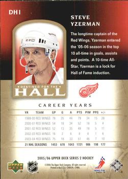 2005-06 Upper Deck - Destined for the Hall #DH1 Steve Yzerman Back
