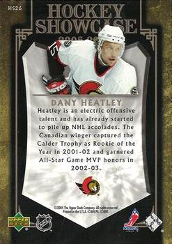 2005-06 Upper Deck - Hockey Showcase #HS26 Dany Heatley Back