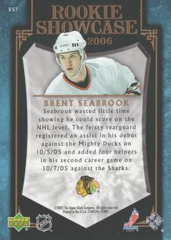 2005-06 Upper Deck - Rookie Showcase #RS7 Brent Seabrook Back