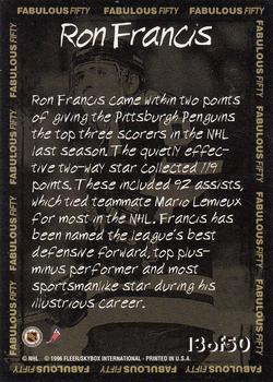 1996-97 Fleer NHL Picks - Fabulous 50 #13 Ron Francis Back