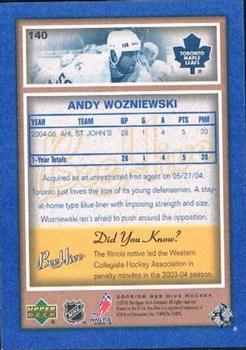 2005-06 Upper Deck Beehive - Blue #140 Andrew Wozniewski Back