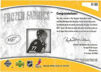 2005-06 Upper Deck Ice - Frozen Fabrics #FF-RB Ray Bourque Back