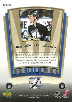 2005-06 Upper Deck MVP - Rising to the Occasion #RO3 Martin St. Louis Back