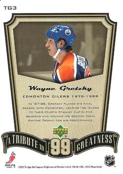 2005-06 Upper Deck MVP - A Tribute to Greatness #TG3 Wayne Gretzky Back
