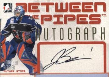 2006-07 In The Game Between The Pipes - Autograph #A-JBE Jonathan Bernier  Front