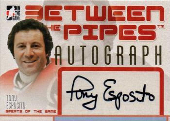 2006-07 In The Game Between The Pipes - Autograph #A-TE Tony Esposito  Front
