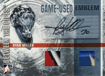 2006-07 In The Game Between The Pipes - Game Used Emblem Autograph #GUE-47 Ryan Miller  Front