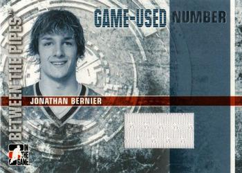 2006-07 In The Game Between The Pipes - Game Used Number #GUN-22 Jonathan Bernier  Front