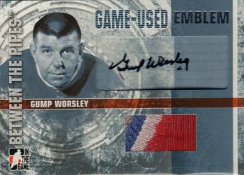 2006-07 In The Game Between The Pipes - Game Used Number Autograph #GUN-GW Gump Worsley  Front