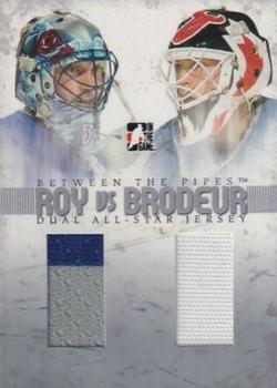 2006-07 In The Game Between The Pipes - Roy vs. Brodeur #RB-08 Patrick Roy / Martin Brodeur Front