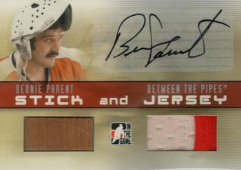 2006-07 In The Game Between The Pipes - Stick and Jersey Autographs #SJ-24 Bernie Parent  Front
