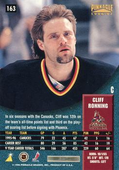 1996-97 Pinnacle #163 Cliff Ronning Back