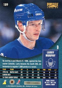 1996-97 Pinnacle #189 Larry Murphy Back