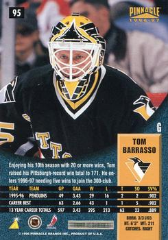 1996-97 Pinnacle #95 Tom Barrasso Back