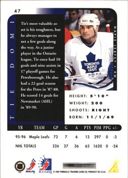 1996-97 Pinnacle Be a Player #47 Tie Domi Back